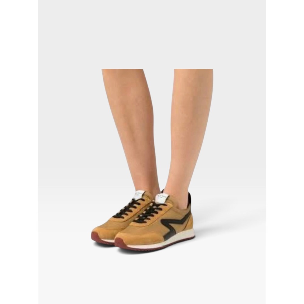 Rag & Bone Retro Runner Sneakers Mustard Yellow Suede Nylon W9.5